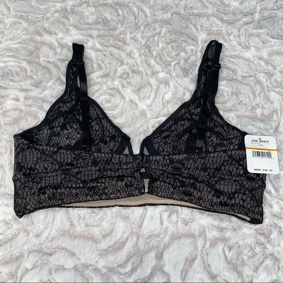Free People Tameeka Underwire Sheer Lace Bra - NWT - Black - $48 retail - Picture 6 of 9